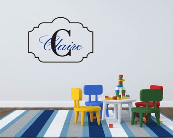 Customised Name Frame Initial Letter Wall Decal For Kids